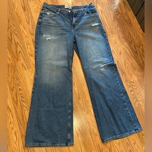 Fashion Nova Distressed Denim Wide-Leg Jeans